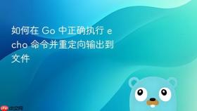 如何在 Go 中正确执行 echo 命令并重定向输出到文件