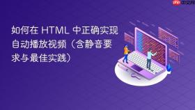 如何在 HTML 中正确实现自动播放视频(含静音要求与最佳实践)