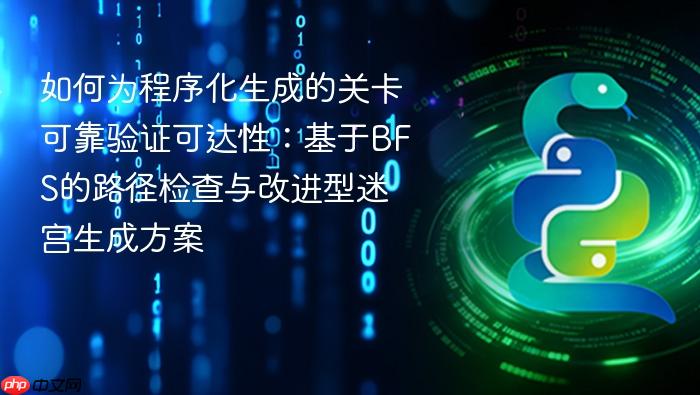 如何为程序化生成的关卡可靠验证可达性:基于BFS的路径检查与改进型迷宫生成方案