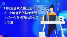 如何用整数线性规划(ILP)求解满足严格单调性、归一化与阈值约束的每日权重