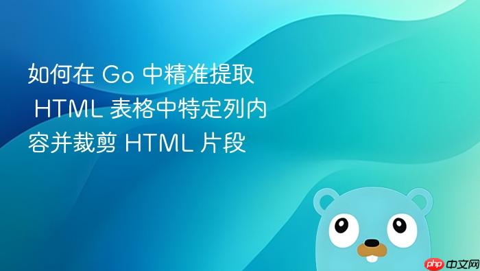 如何在 Go 中精准提取 HTML 表格中特定列内容并裁剪 HTML 片段