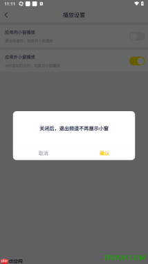 YY直播手机版设置关闭应用内小窗播放的方法