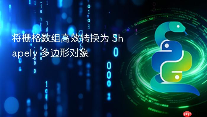 将栅格数组高效转换为 Shapely 多边形对象