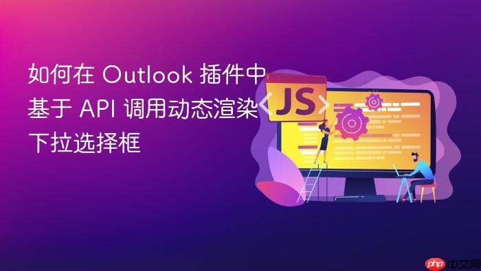 如何在 Outlook 插件中基于 API 调用动态渲染下拉选择框
