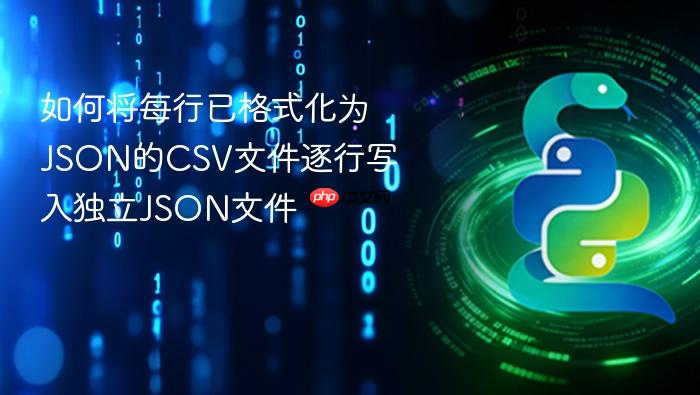 如何将每行已格式化为JSON的CSV文件逐行写入独立JSON文件