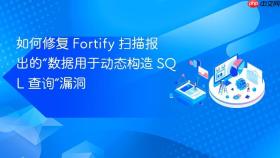 如何修复 Fortify 扫描报出的“数据用于动态构造 SQL 查询”漏洞