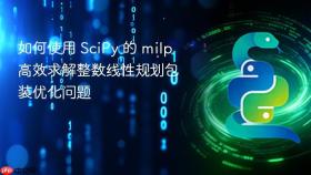 如何使用 SciPy 的 milp 高效求解整数线性规划包装优化问题