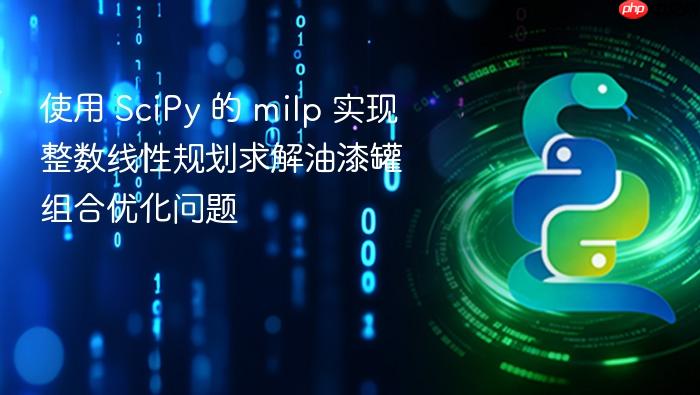 使用 SciPy 的 milp 实现整数线性规划求解油漆罐组合优化问题