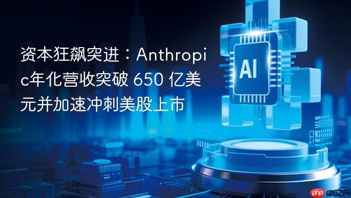 资本狂飙突进:anthropic年化营收突破 650 亿美元并加速冲刺美股上市