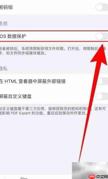 PDF Expert iOS数据保护关闭方法