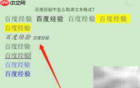 取消文本格式的简单方法