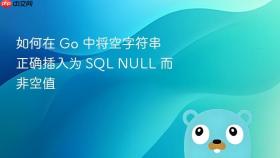 如何在 Go 中将空字符串正确插入为 SQL NULL 而非空值