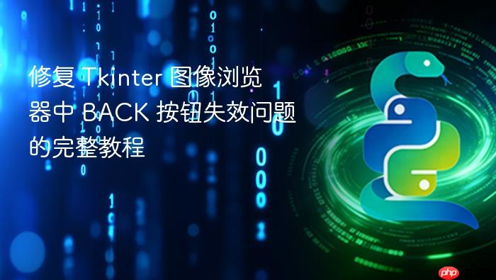 修复 Tkinter 图像浏览器中 BACK 按钮失效问题的完整教程