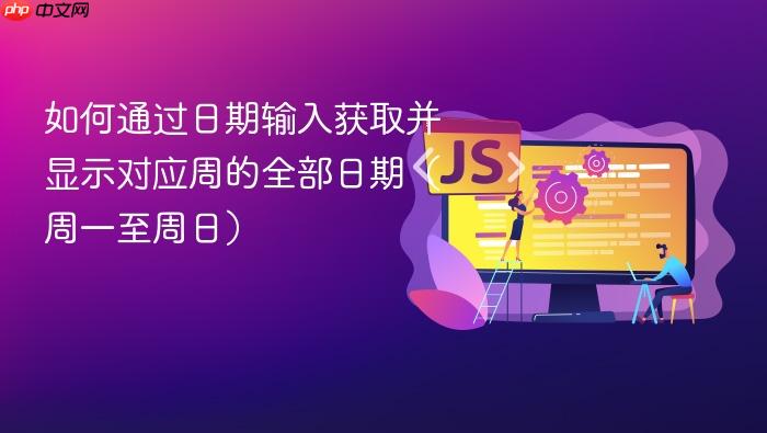 如何通过日期输入获取并显示对应周的全部日期(周一至周日)