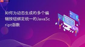 如何为动态生成的多个编辑按钮绑定统一的JavaScript函数