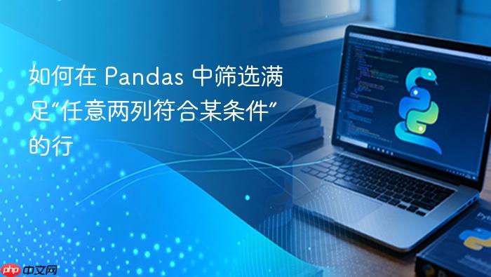 如何在 Pandas 中筛选满足“任意两列符合某条件”的行