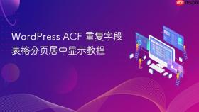 WordPress ACF 重复字段表格分页居中显示教程
