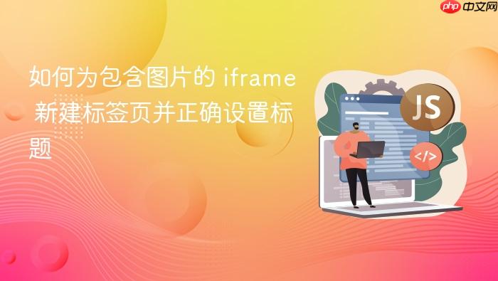 如何为包含图片的 iframe 新建标签页并正确设置标题