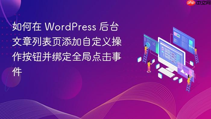 如何在 WordPress 后台文章列表页添加自定义操作按钮并绑定全局点击事件