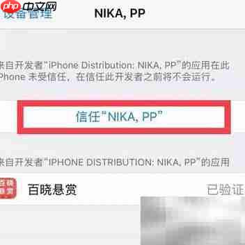 苹果手机信任企业级应用设置方法