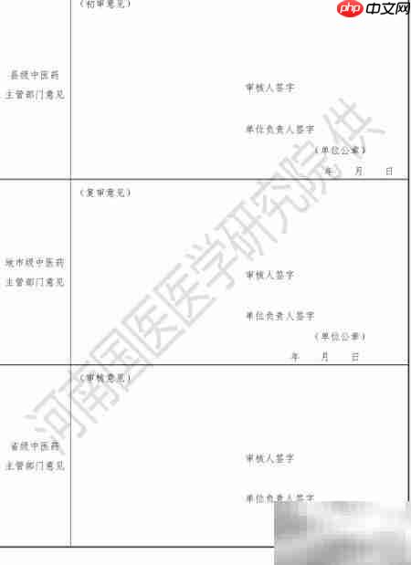 中医专长医师报名表