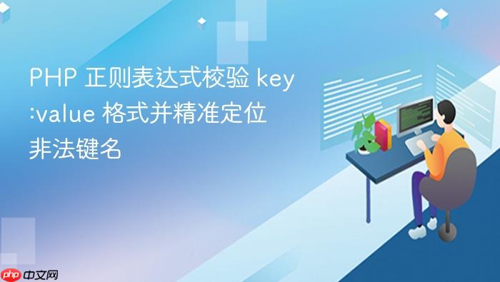 PHP 正则表达式校验 key:value 格式并精准定位非法键名