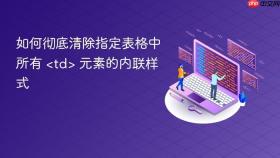 如何彻底清除指定表格中所有 <td> 元素的内联样式
