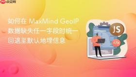 如何在 MaxMind GeoIP 数据缺失任一字段时统一回退至默认地理信息