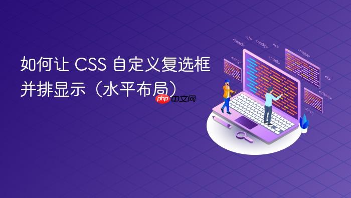 如何让 CSS 自定义复选框并排显示(水平布局)