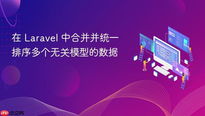 在 Laravel 中合并并统一排序多个无关模型的数据
