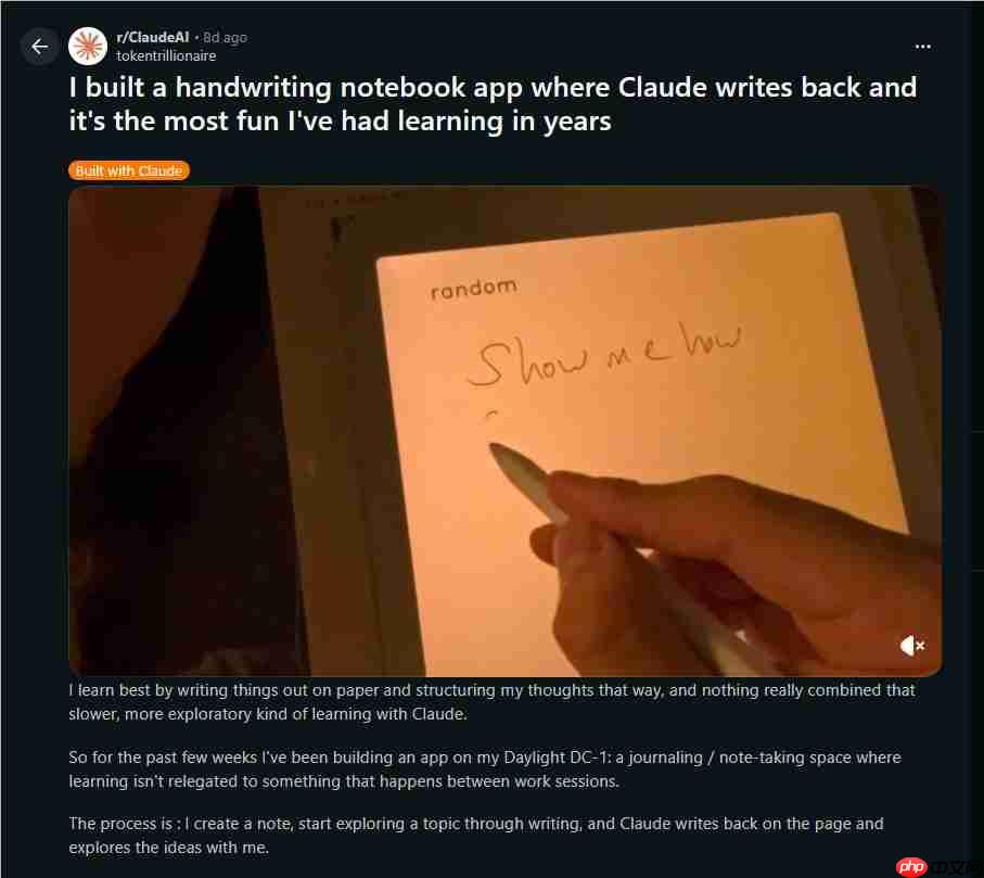 ​Reddit 神作让 Claude 与你笔对笔手写互动，沉浸式学习体验直接封神