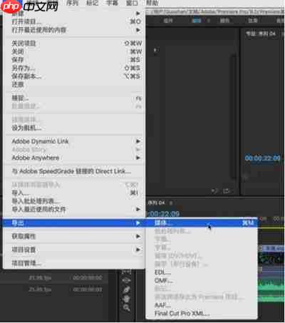 premiere如何导出mov格式文件