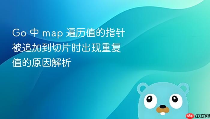 Go 中 map 遍历值的指针被追加到切片时出现重复值的原因解析