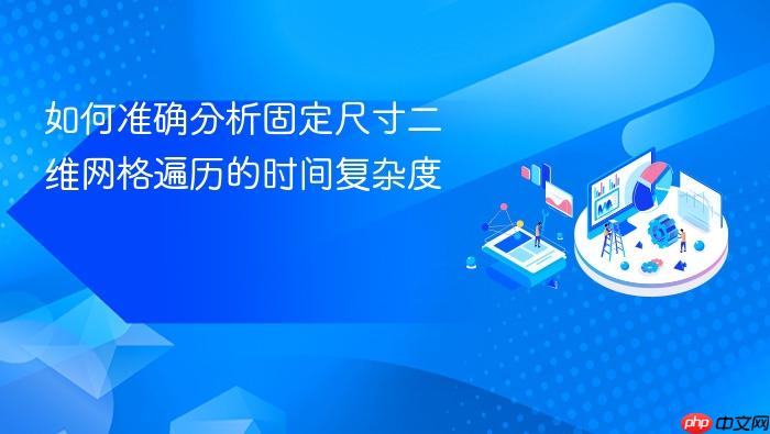 如何准确分析固定尺寸二维网格遍历的时间复杂度