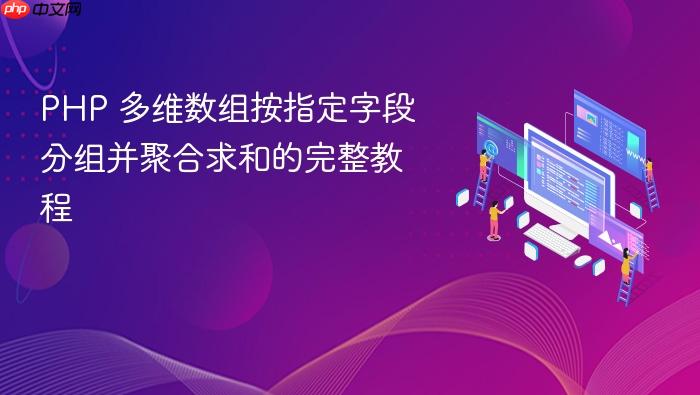 PHP 多维数组按指定字段分组并聚合求和的完整教程
