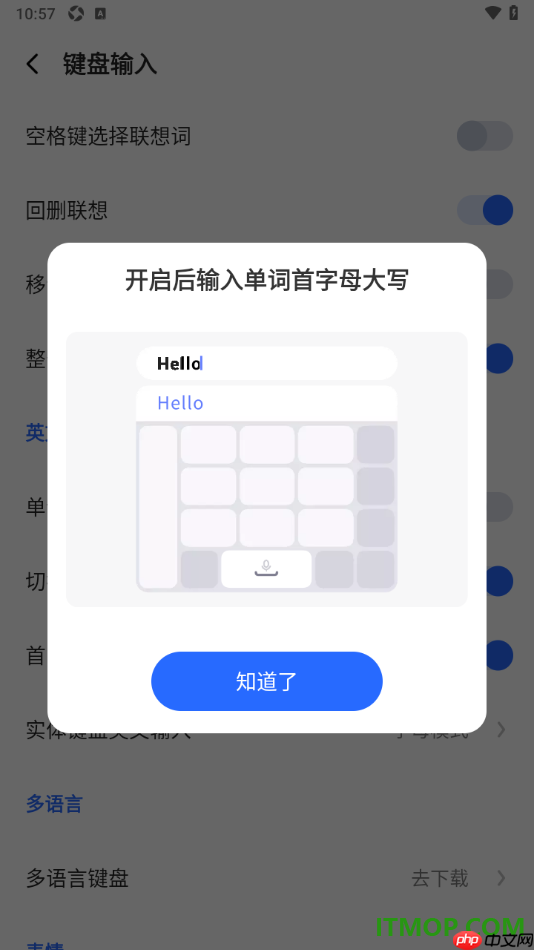 讯飞输入法手机版设置启用首字母自动大写的方法