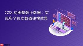 CSS 动画整数计数器：实现多个独立数值递增效果
