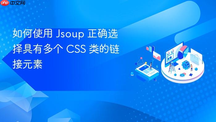 如何使用 Jsoup 正确选择具有多个 CSS 类的链接元素
