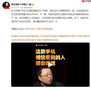 罗永浩称荣耀机器人手机很科幻