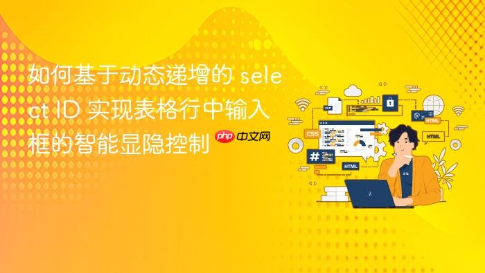 如何基于动态递增的 select ID 实现表格行中输入框的智能显隐控制