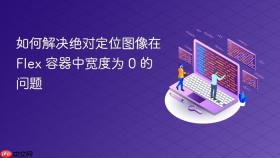 如何解决绝对定位图像在 Flex 容器中宽度为 0 的问题
