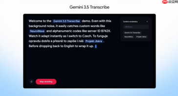 Google重磅发布Gemini 3.5 Transcribe，嘈杂环境也能精准转文字