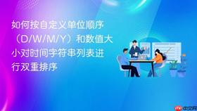 如何按自定义单位顺序（D/W/M/Y）和数值大小对时间字符串列表进行双重排序
