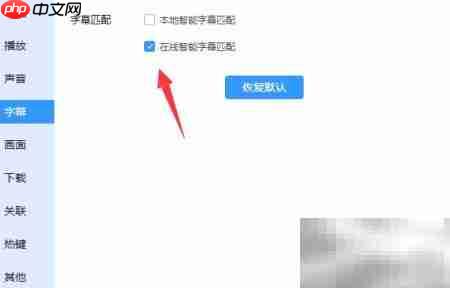 迅雷影音在线匹配字幕方法