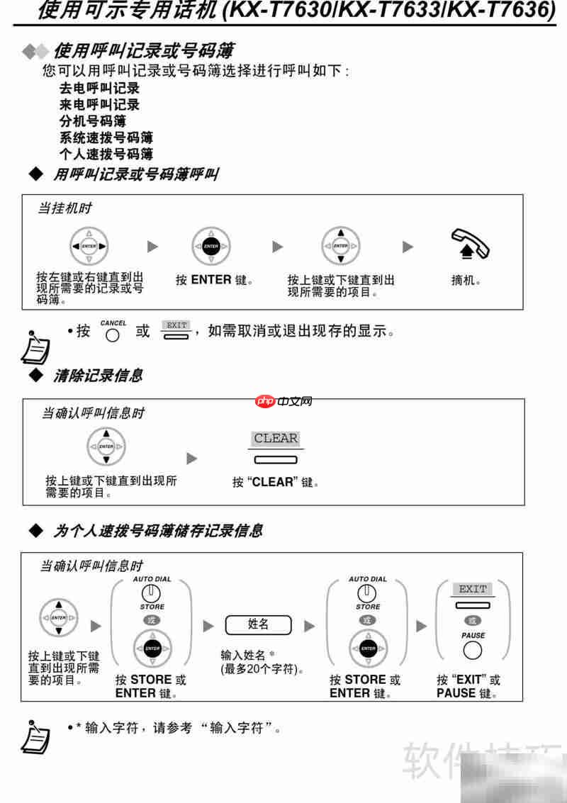 Panasonic程控电话操作指南