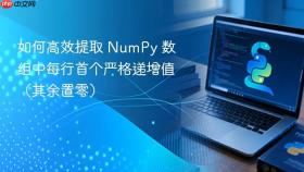如何高效提取 NumPy 数组中每行首个严格递增值(其余置零)