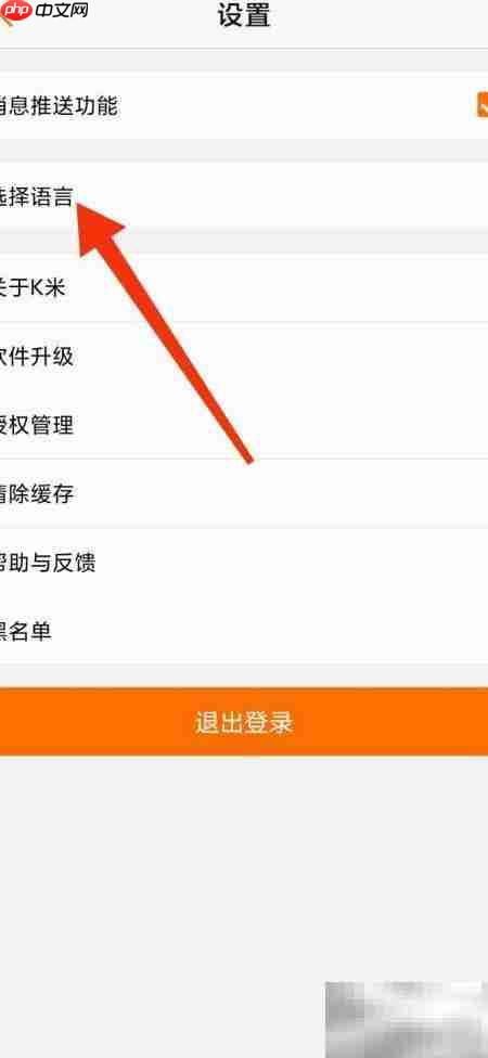 K米如何切换英文界面