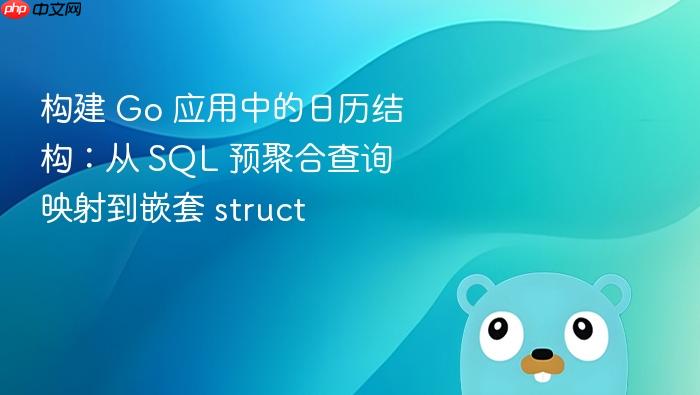 构建 Go 应用中的日历结构:从 SQL 预聚合查询映射到嵌套 struct