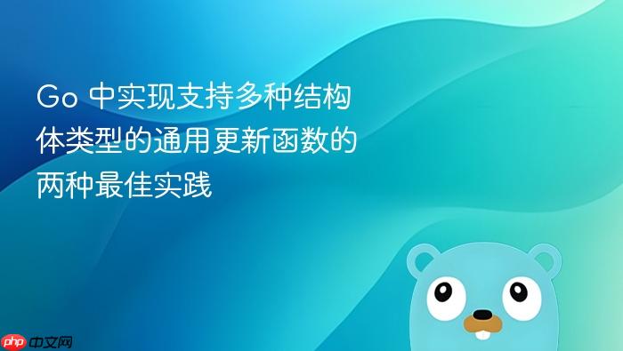 Go 中实现支持多种结构体类型的通用更新函数的两种最佳实践