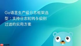 Go语言生产级日志框架选型:支持日志轮转与级别过滤的实用方案